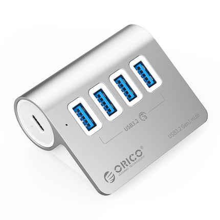 ORICO M3U4 Aluminum Alloy 4-Port USB 3.2 Gen1 5Gbps HUB (Silver)-garmade.com