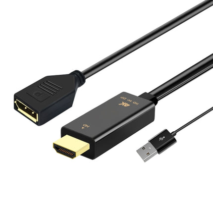 H146 HDMI Male + USB 2.0 Male to DisplayPort Female Adapter Cable, Length：25cm-garmade.com