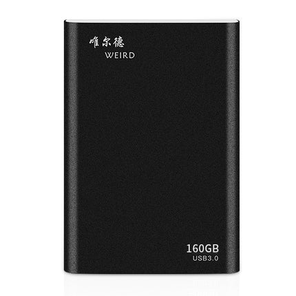WEIRD 160GB 2.5 inch USB 3.0 High-speed Transmission Metal Shell Ultra-thin Light Mobile Hard Disk Drive(Black)-garmade.com