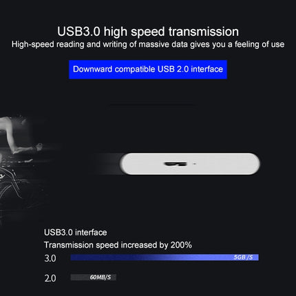 WEIRD 160GB 2.5 inch USB 3.0 High-speed Transmission Metal Shell Ultra-thin Light Mobile Hard Disk Drive(Black)-garmade.com
