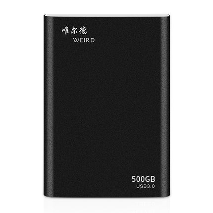 WEIRD 500GB 2.5 inch USB 3.0 High-speed Transmission Metal Shell Ultra-thin Light Mobile Hard Disk Drive(Black)-garmade.com
