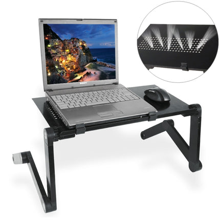 Lengthen Portable 360 Degree Adjustable Foldable Aluminium Alloy Desk Stand (Black)-garmade.com