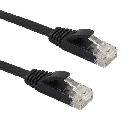 0.5m CAT6 Ultra-thin Flat Ethernet Network LAN Cable, Patch Lead RJ45 (Black)-garmade.com