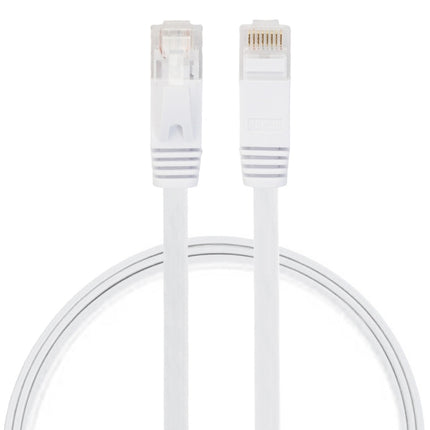 0.5m CAT6 Ultra-thin Flat Ethernet Network LAN Cable, Patch Lead RJ45 (White)-garmade.com