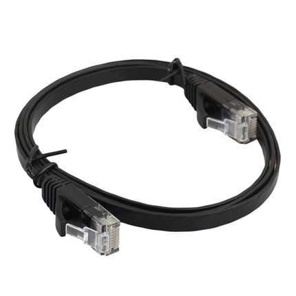 1m CAT6 Ultra-thin Flat Ethernet Network LAN Cable, Patch Lead RJ45 (Black)-garmade.com