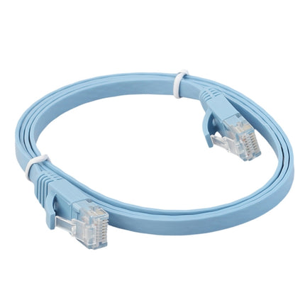 1m CAT6 Ultra-thin Flat Ethernet Network LAN Cable, Patch Lead RJ45 (Blue)-garmade.com