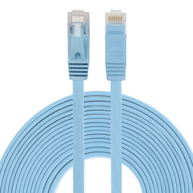 8m CAT6 Ultra-thin Flat Ethernet Network LAN Cable, Patch Lead RJ45 (Blue)-garmade.com