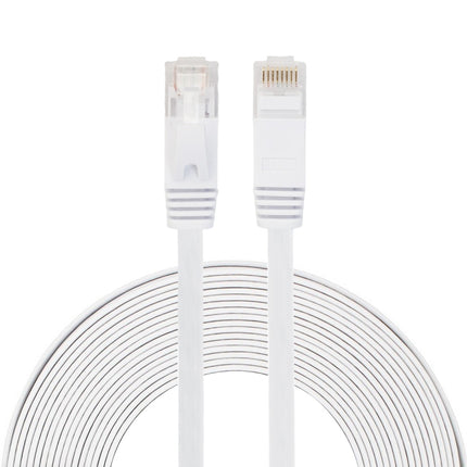 8m CAT6 Ultra-thin Flat Ethernet Network LAN Cable, Patch Lead RJ45 (White)-garmade.com