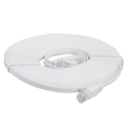 8m CAT6 Ultra-thin Flat Ethernet Network LAN Cable, Patch Lead RJ45 (White)-garmade.com