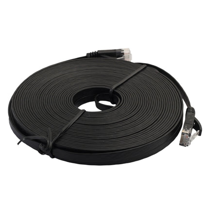 10m CAT6 Ultra-thin Flat Ethernet Network LAN Cable, Patch Lead RJ45 (Black)-garmade.com
