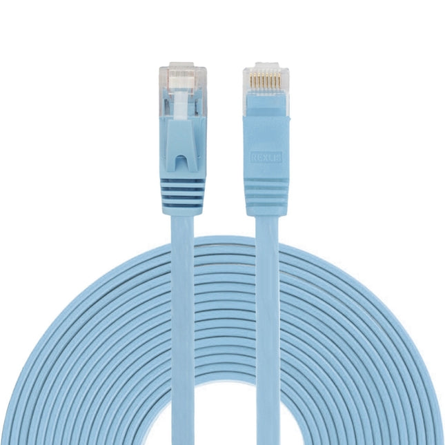 10m CAT6 Ultra-thin Flat Ethernet Network LAN Cable, Patch Lead RJ45 (Blue)-garmade.com