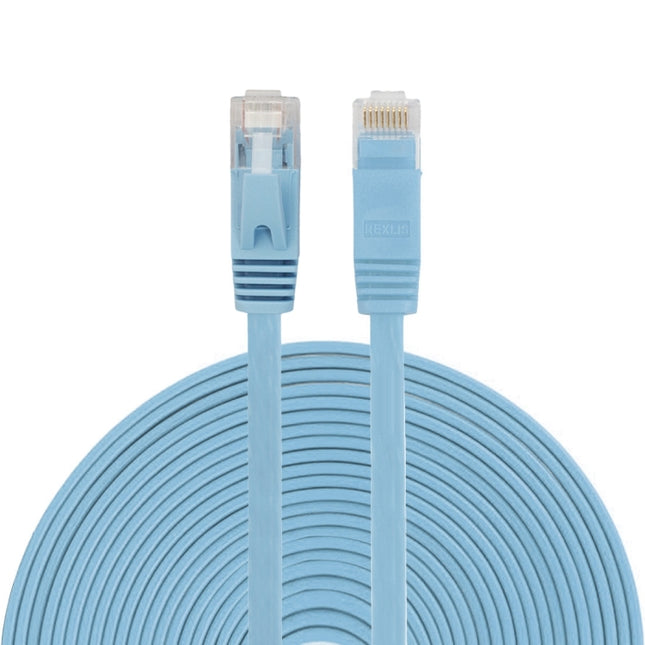 15m CAT6 Ultra-thin Flat Ethernet Network LAN Cable, Patch Lead RJ45 (Blue)-garmade.com