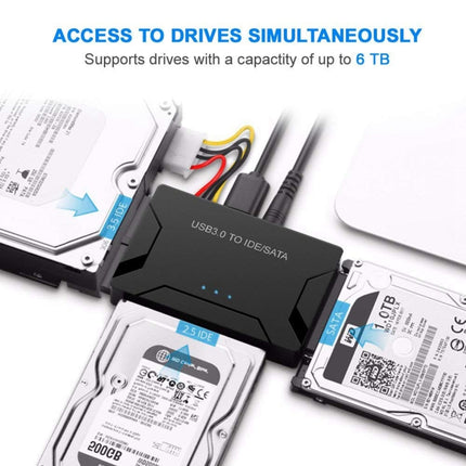 USB 3.0 to SATA / IDE Hard Disk Drive Converter Adapter Cable for 2.5 inch / 3.5 inch SATA IDE HDD, Cable Length: 1m-garmade.com