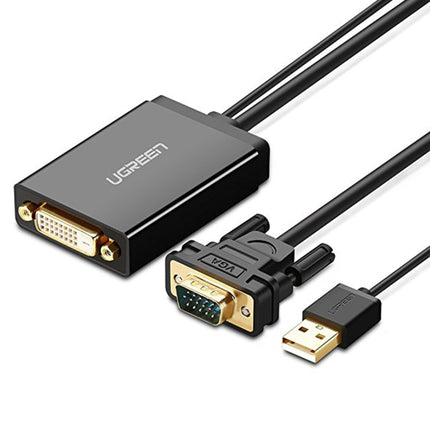 UGREEN MM119 1080P Full HD VGA to DVI (24+1) Male to Female Adapter Cable Length: 50cm-garmade.com
