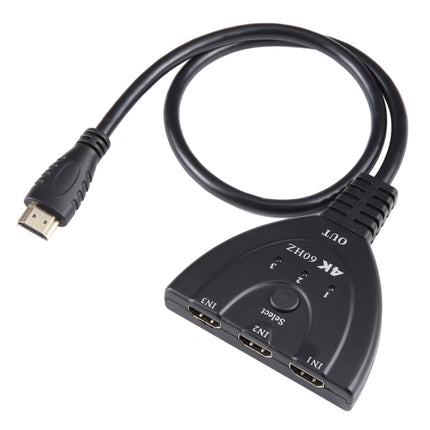 3 x 1 4K 60Hz YUV4:4:4 HDR HDMI Switcher with Pigtail HDMI Cable-garmade.com