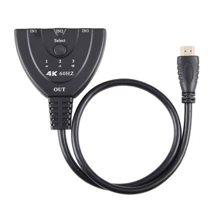 3 x 1 4K 60Hz YUV4:4:4 HDR HDMI Switcher with Pigtail HDMI Cable-garmade.com