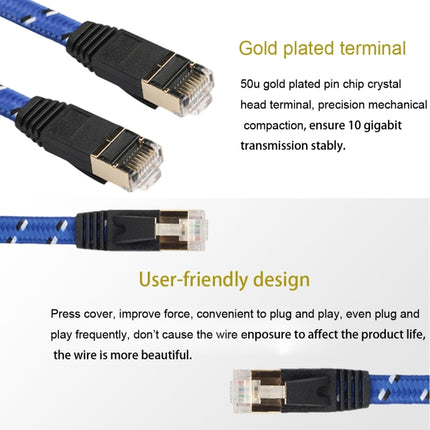 1m Gold Plated CAT-7 10 Gigabit Ethernet Ultra Flat Patch Cable for Modem Router LAN Network, Built with Shielded RJ45 Connector-garmade.com
