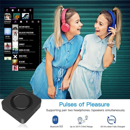 BT4842B Bluetooth V5.0+EDR Wireless Bluetooth Transmitter Receiver Adapter Stereo Audio Music Adapter with 3.5mm Audio Cable(Black)-garmade.com