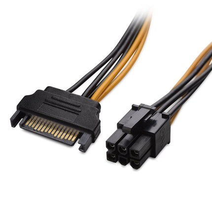 20cm SATA 15 Pin to 6 Pin PCI Express Graphics Video Card Sata Power Cable-garmade.com