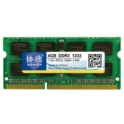 XIEDE X043 DDR3 1333MHz 4GB 1.5V General Full Compatibility Memory RAM Module for Laptop-garmade.com