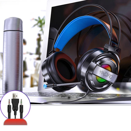 YINDIAO Q3 USB + Dual 3.5mm Wired E-sports Gaming Headset with Mic & RGB Light, Cable Length: 1.67m(Black)-garmade.com