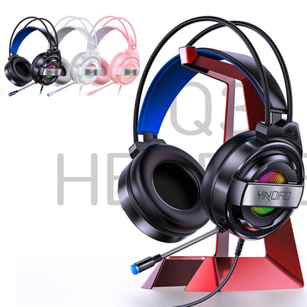 YINDIAO Q3 USB + Dual 3.5mm Wired E-sports Gaming Headset with Mic & RGB Light, Cable Length: 1.67m(White)-garmade.com