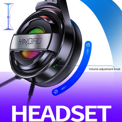 YINDIAO Q3 USB + Dual 3.5mm Wired E-sports Gaming Headset with Mic & RGB Light, Cable Length: 1.67m(Black)-garmade.com