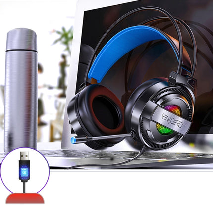 YINDIAO Q3 USB Wired E-sports Gaming Headset with Mic & RGB Light, Cable Length: 1.67m (Black)-garmade.com