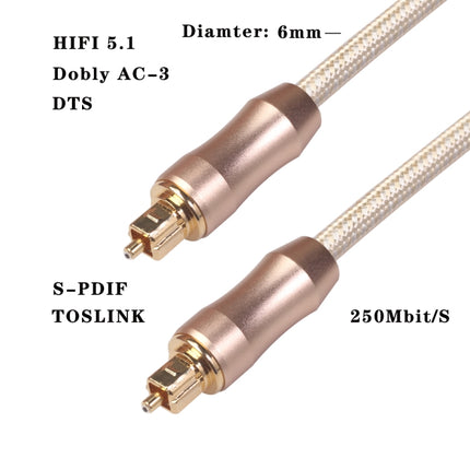 QHG02 SPDIF Toslink Gold-plated Fiber Braided Optic Audio Cable, Length: 5m-garmade.com