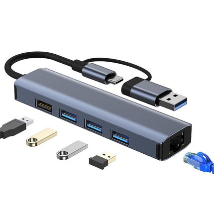 BYL-2208 5 in 2 USB + USB-C / Type-C to USB Multifunctional Docking Station HUB Adapter-garmade.com