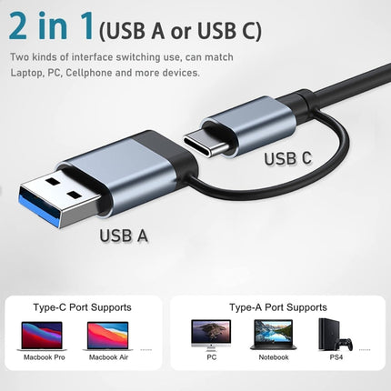 BYL-2208 5 in 2 USB + USB-C / Type-C to USB Multifunctional Docking Station HUB Adapter-garmade.com