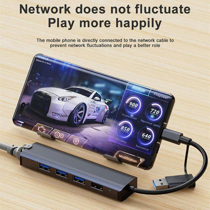 BYL-2208 5 in 2 USB + USB-C / Type-C to USB Multifunctional Docking Station HUB Adapter-garmade.com