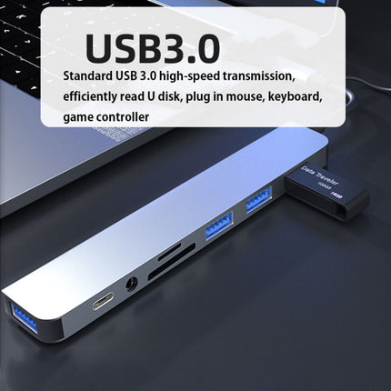 BYL-2218TU 8 in 1 USB + USB-C / Type-C to USB Multifunctional Docking Station HUB Adapter-garmade.com