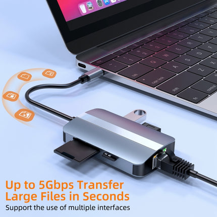 BYL-2112 5 in 1 USB-C / Type-C to USB Multifunctional Docking Station HUB Adapter-garmade.com