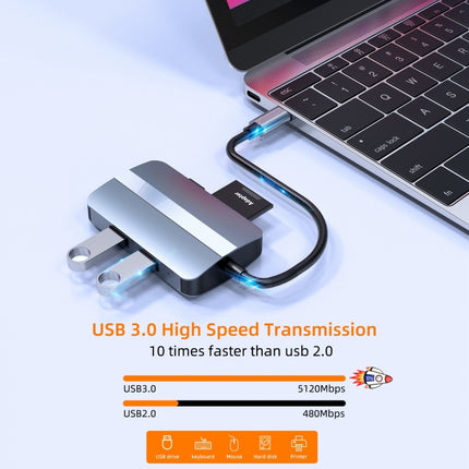 BYL-2112 5 in 1 USB-C / Type-C to USB Multifunctional Docking Station HUB Adapter-garmade.com