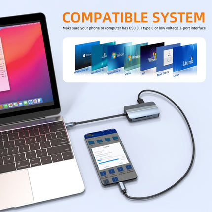 BYL-2112 5 in 1 USB-C / Type-C to USB Multifunctional Docking Station HUB Adapter-garmade.com