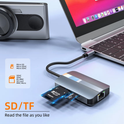 BYL-2112 5 in 1 USB-C / Type-C to USB Multifunctional Docking Station HUB Adapter-garmade.com