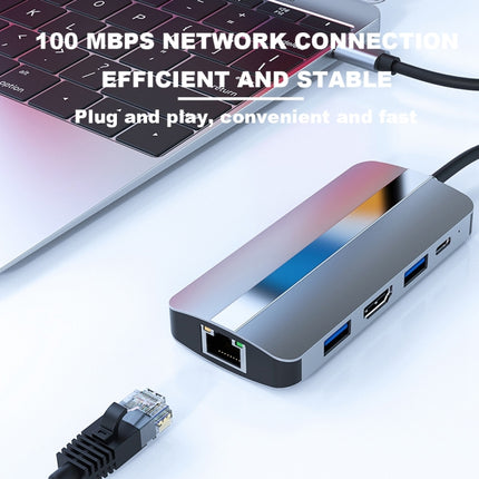 BYL-2109 5 in 1 USB-C / Type-C to USB Multifunctional Docking Station HUB Adapter-garmade.com