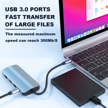 BYL-2109 5 in 1 USB-C / Type-C to USB Multifunctional Docking Station HUB Adapter-garmade.com