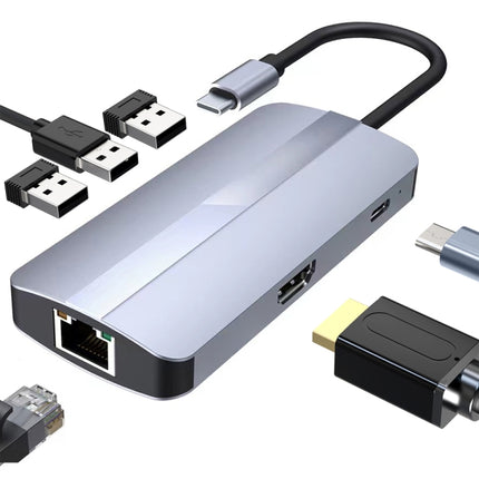 BYL-2209 6 in 1 USB-C / Type-C to USB Multifunctional Docking Station HUB Adapter-garmade.com