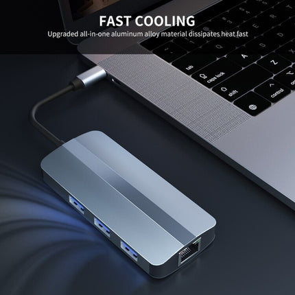 BYL-2209 6 in 1 USB-C / Type-C to USB Multifunctional Docking Station HUB Adapter-garmade.com