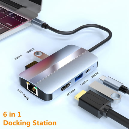 BYL-2203 6 in 1 USB-C / Type-C to USB Multifunctional Docking Station HUB Adapter-garmade.com