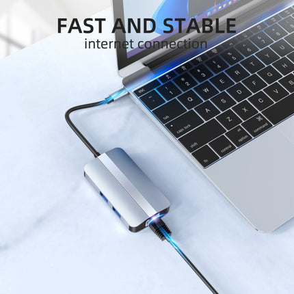 BYL-2203 6 in 1 USB-C / Type-C to USB Multifunctional Docking Station HUB Adapter-garmade.com