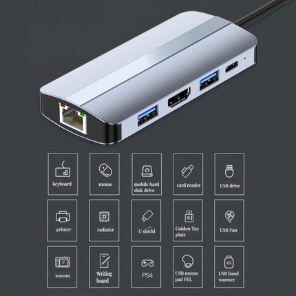 BYL-2206 9 in 1 USB-C / Type-C to USB Multifunctional Docking Station HUB Adapter-garmade.com