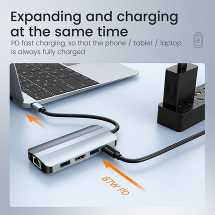 BYL-2206 9 in 1 USB-C / Type-C to USB Multifunctional Docking Station HUB Adapter-garmade.com