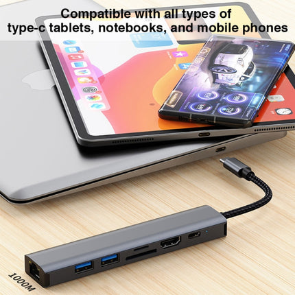 BYL-2303 7 in 1 USB-C / Type-C to USB Multifunctional Docking Station HUB Adapter-garmade.com