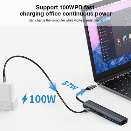 BYL-2303 7 in 1 USB-C / Type-C to USB Multifunctional Docking Station HUB Adapter-garmade.com