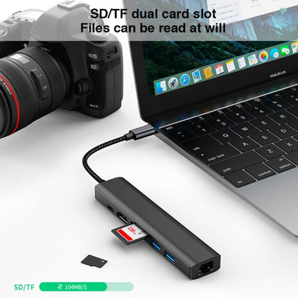 BYL-2303 7 in 1 USB-C / Type-C to USB Multifunctional Docking Station HUB Adapter-garmade.com