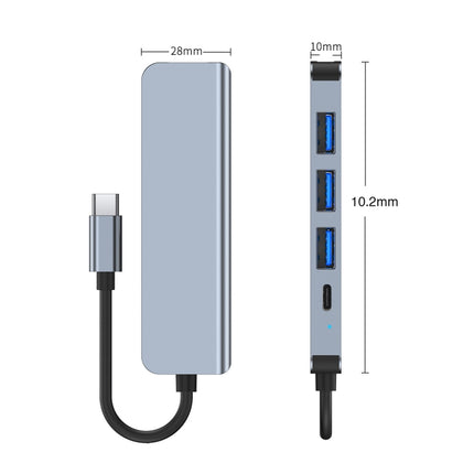 BYL-2301 5 in 1 USB-C / Type-C to USB Multifunctional Docking Station HUB Adapter-garmade.com