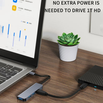 BYL-2301 5 in 1 USB-C / Type-C to USB Multifunctional Docking Station HUB Adapter-garmade.com